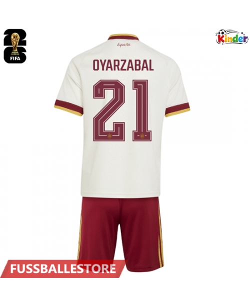 Günstige Spanien Mikel Oyarzabal #21 Auswärts Trikotsatzt Kinder WM 2026 Kurzarm (+ Kurze Hosen)